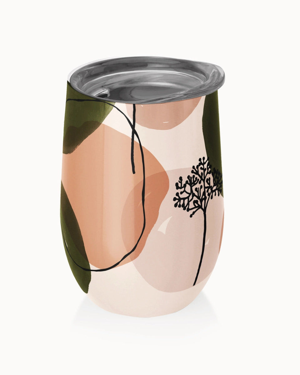 Edelstahlbecher - olive & peach