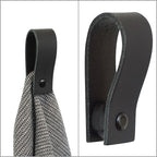 Handtuchhalter aus echtem Leder, schwarz - für Handtücher und Geschirrtücher; magnetisch