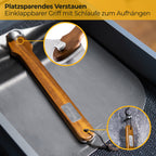 Pizzaschaufel Edelstahl mit drehbarem Griff