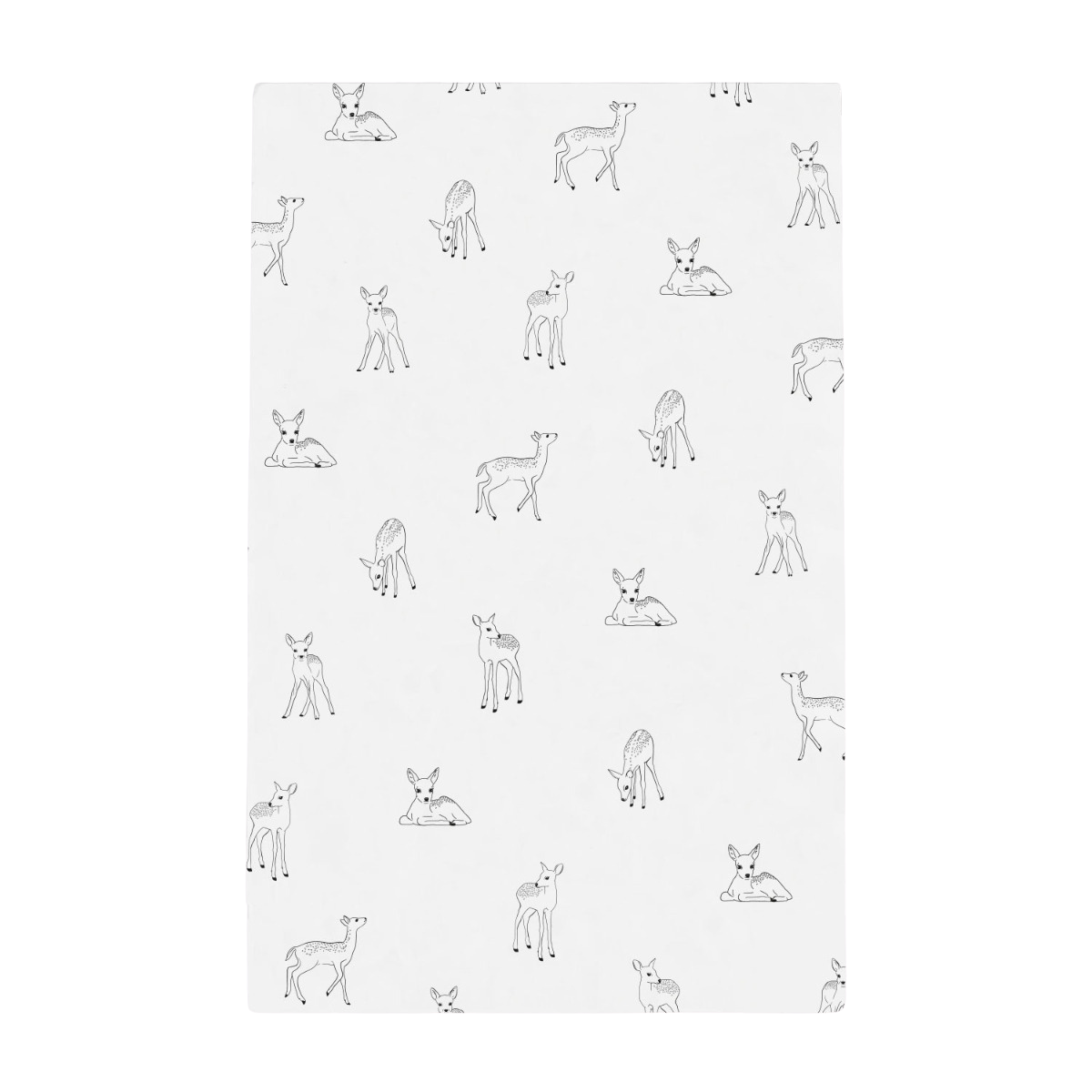 weißes Leinen Geschirrtuch mit Rehkitz Muster