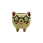 Blumentopf lustige Katzen Trio Set braun, weiß und beige