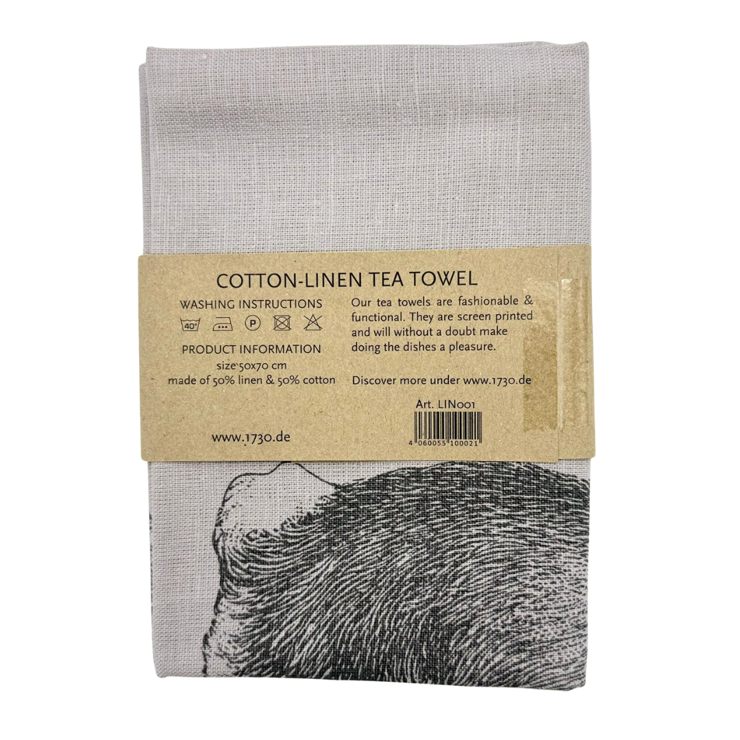 Geschirrtuch Halbleinen, Hase