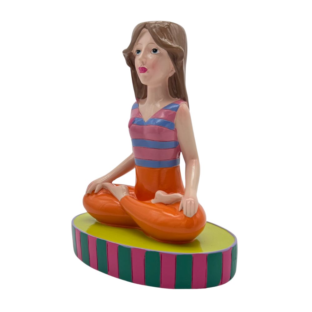 Vase Yoga Frau Polyresin 16,5x10x20 cm – Yoga-Deko