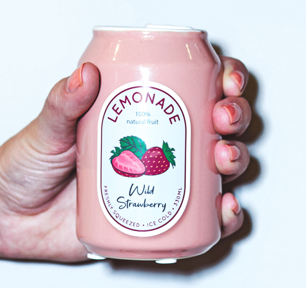 Deko Vase Keramik Limonadendose Erdbeere