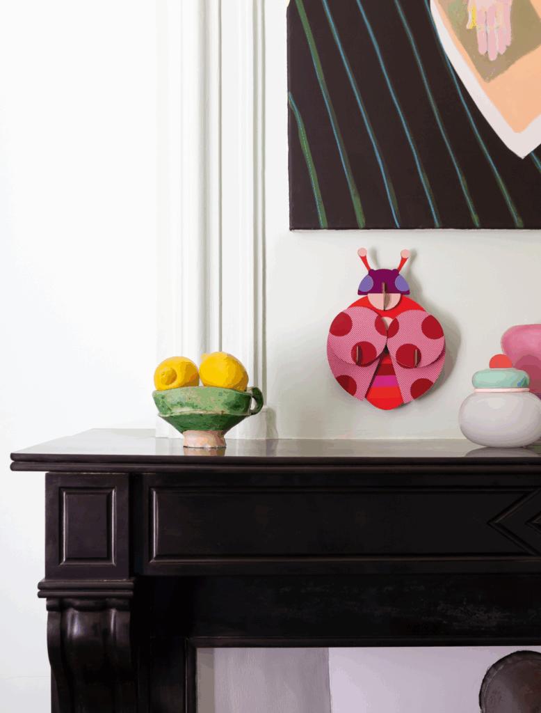 Wanddeko 3D Gepunkteter Marienkäfer