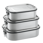 Edelstahl Brotdosen Set - 3 Größen