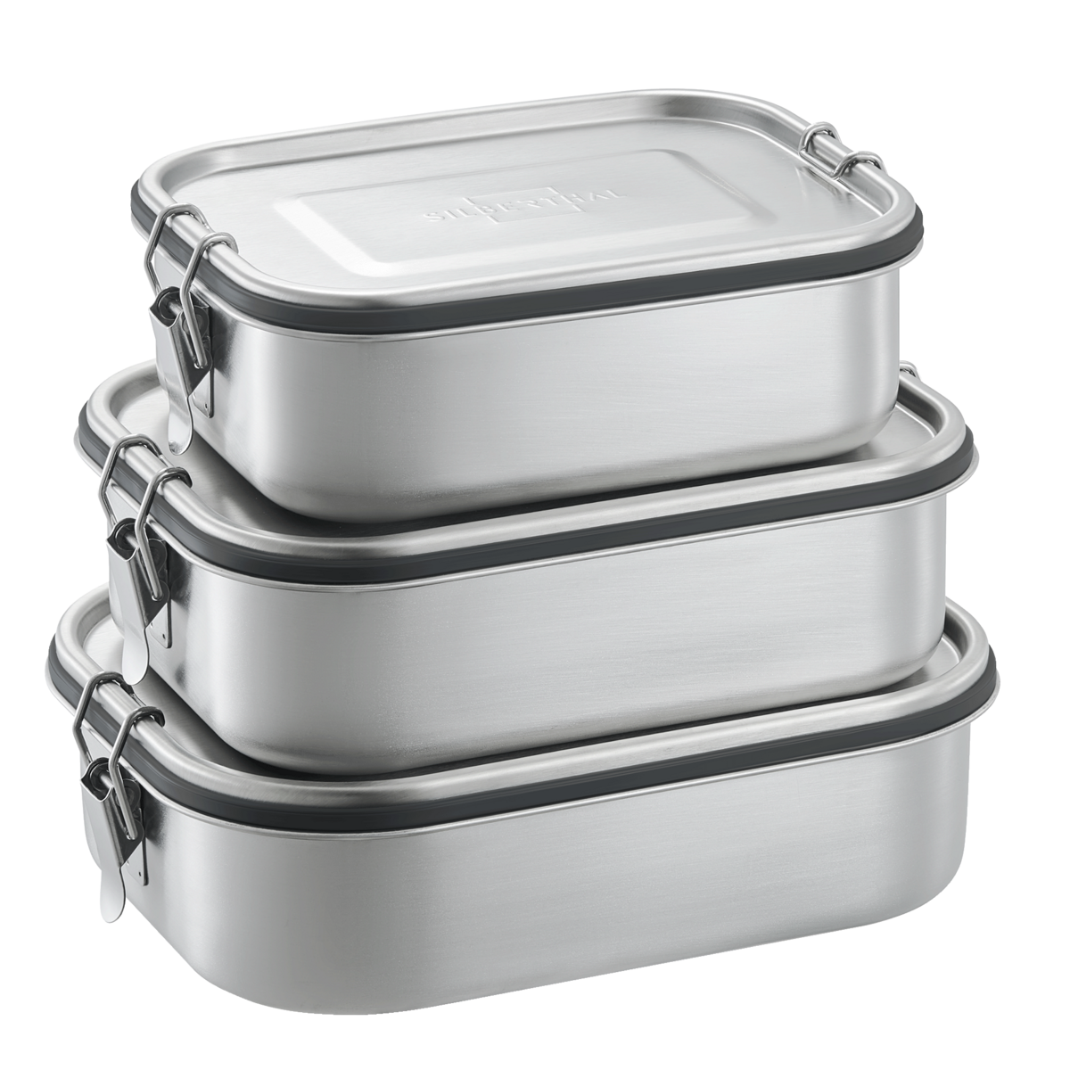 Edelstahl Brotdosen Set - 3 Größen