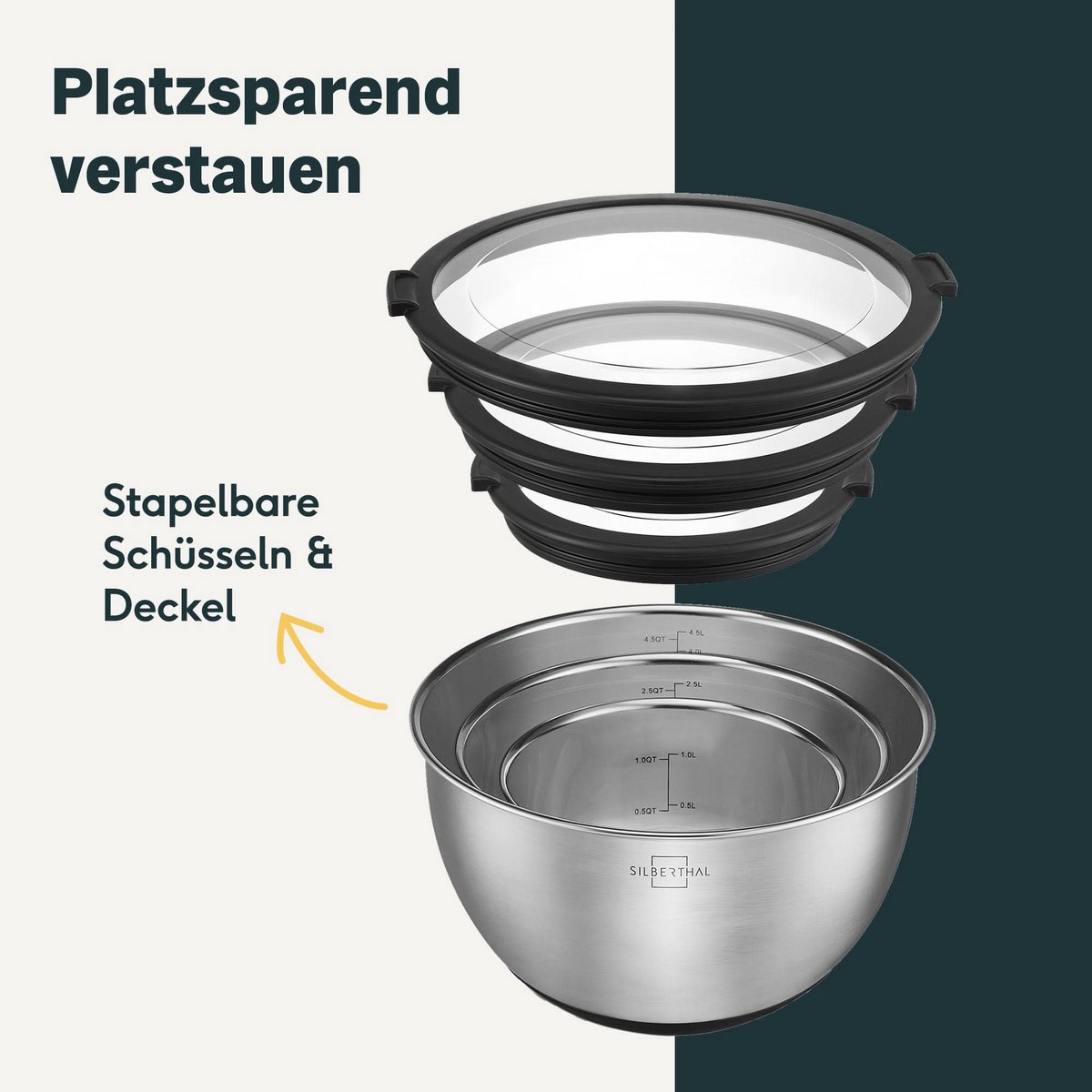Edelstahlschüsseln mit Deckel