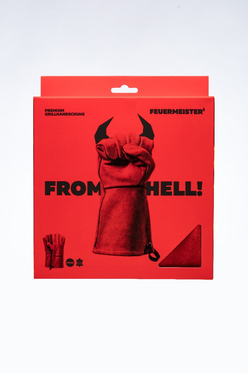 Grillhandschuh Feuermeister® Spaltleder rot, Gr. 10 L/XL