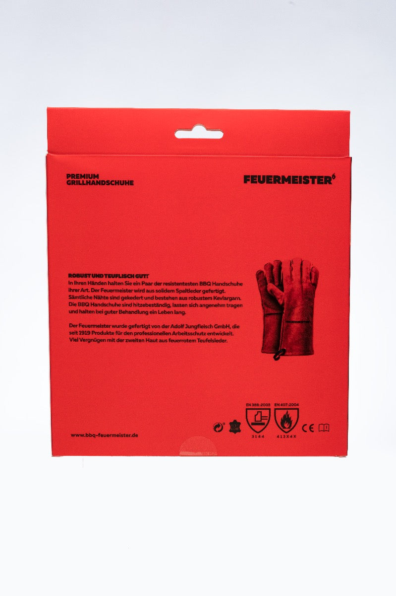Grillhandschuh Feuermeister® Spaltleder rot, Gr. 8 S