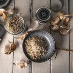 Fleur de Sel, handgeschöpftes Meersalz mit Knoblauch