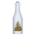 Weiße Flaschenhusse mit einem Aufdruck einer braunen Tanne