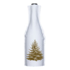 Weiße Flaschenhusse mit einem Aufdruck einer braunen Tanne