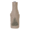 Braune Flaschenhusse mit einem Schwarzen Aufdruck einer Tanne