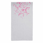 Tischläufer Leinen grau - Blüten, neonpink