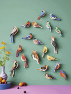 Wanddeko 3D Wald Vögel Gartenvögel 2er Set