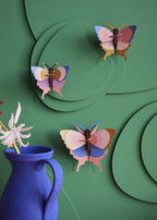 Wanddeko 3D Goldrand Schmetterlinge 3er Set