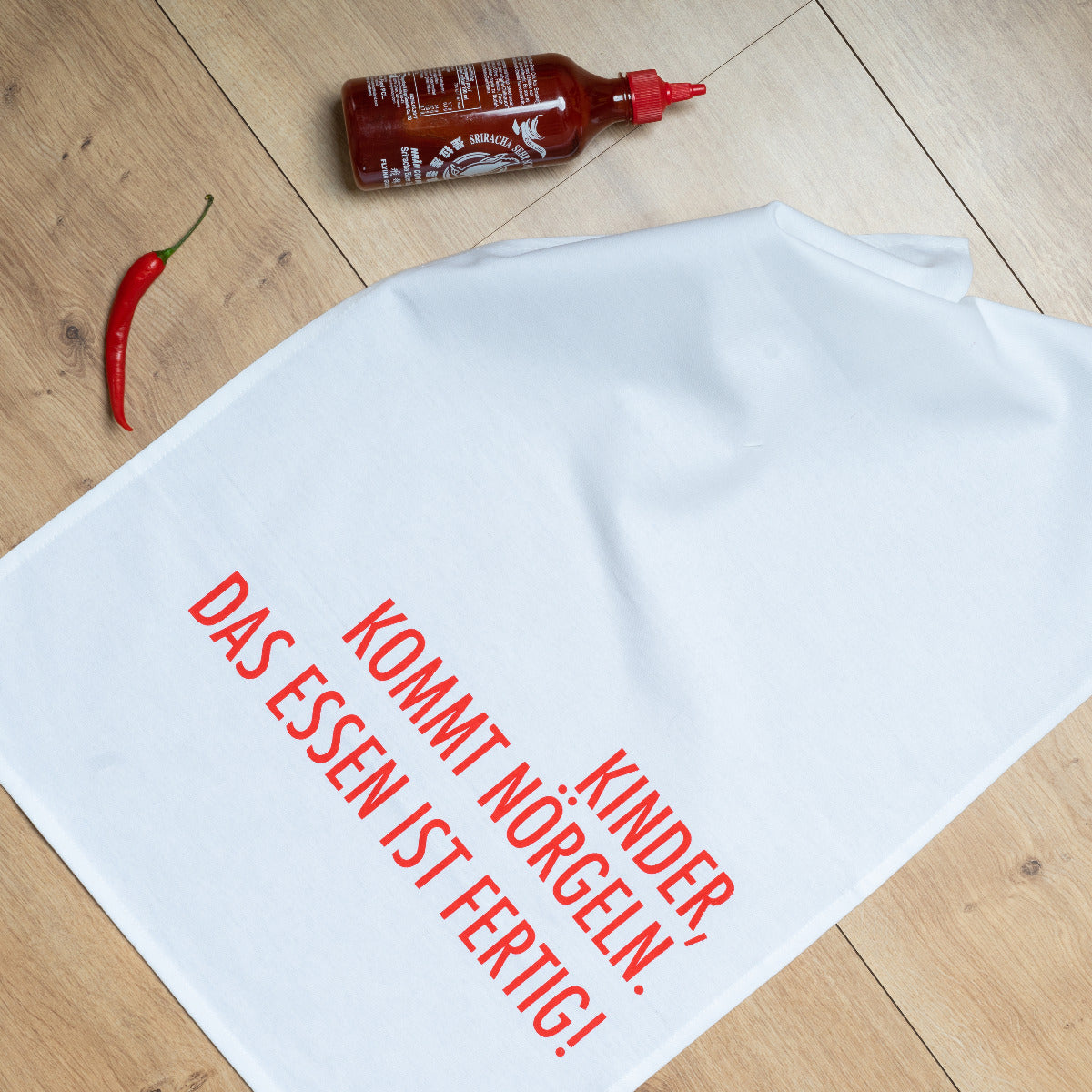 Geschirrtuch - Kinder kommt nörgeln, das Essen ist fertig