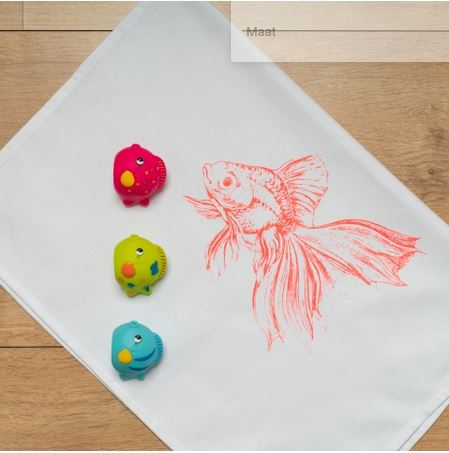 Geschirrtuch-Goldfisch, neon rot