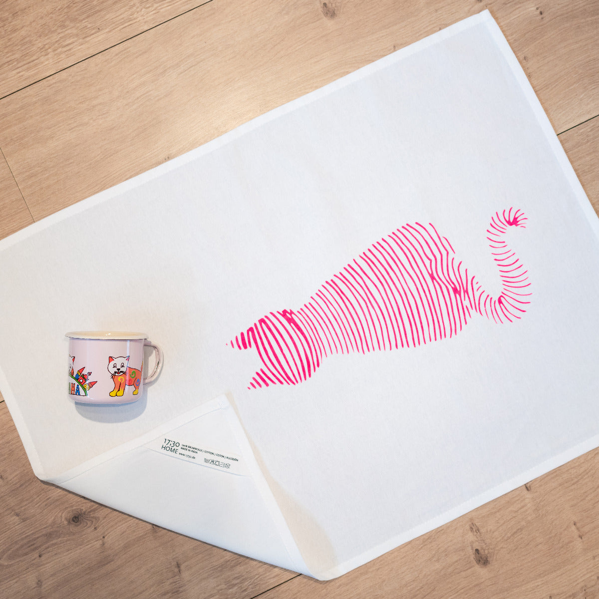 Geschirrtuch - Katzenwäsche, Pink