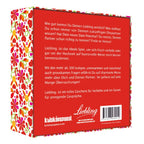 Rückseite der Schachtel des Spiels „Liebling - was du schon immer über deinen Partner wissen wolltest“ mit einfach erklärten Spielregeln