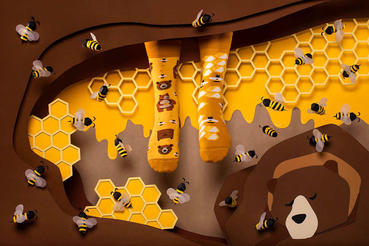 Motivsocken "HONEY BEAR" von Many Mornings