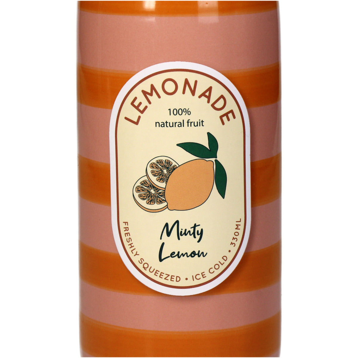 Nahaufnahme des Zitronen-Limonaden Labels 