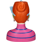von Hinten Deko Vase "Lady Pop" mit Sonnenbrille, Haarschleife und trendigem Shirt. Ausdrucksstarke Farben in Pink, Türkis, Grün und Schwarz.