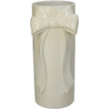 Weißen schlichten Deko Vase in zylindrischer Form mit einer Schleife