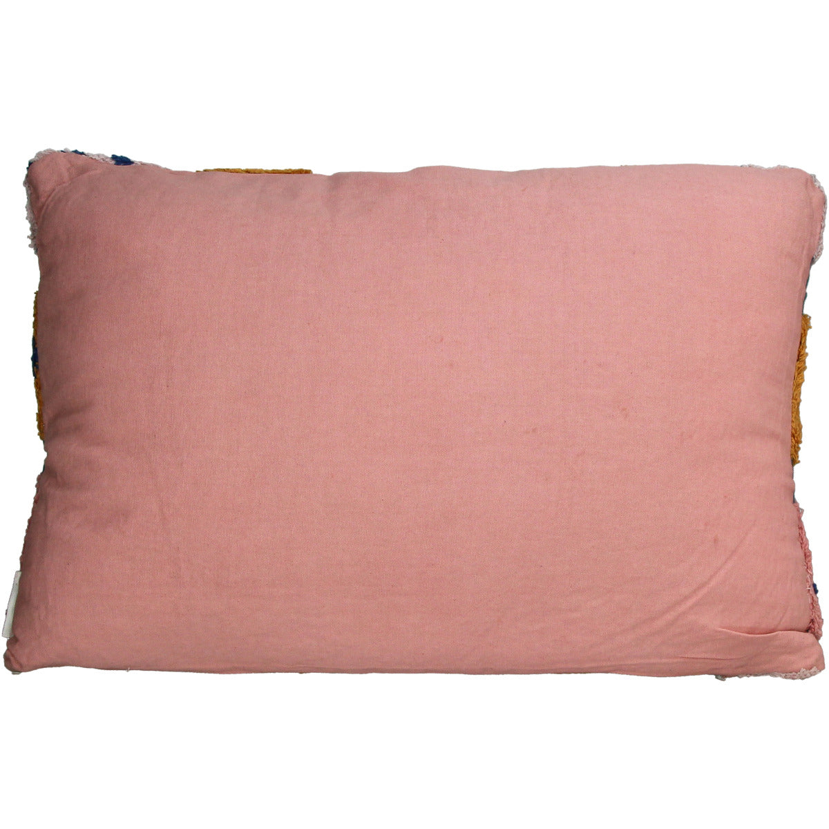 Rückseite des Deko Kissens mit pinkem Stoff