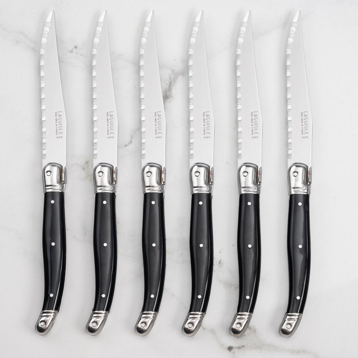 Edelstahl Steakmesser schwarz, 6 Stk.