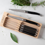 Edelstahl Steakmesser schwarz, 6 Stk.