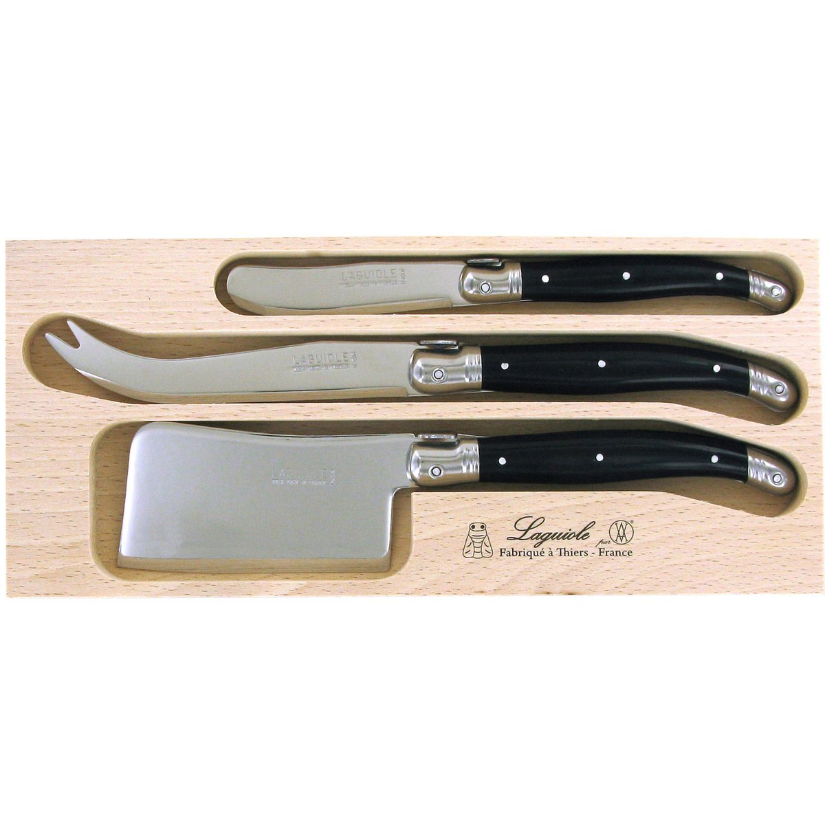 Edelstahl Käse-Messer-Set in der Holz Aufbewahrungsbox