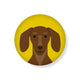 Magnet mit Dackel Motiv in Gelb