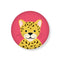 Magnet mit Leopard Motiv in Rot