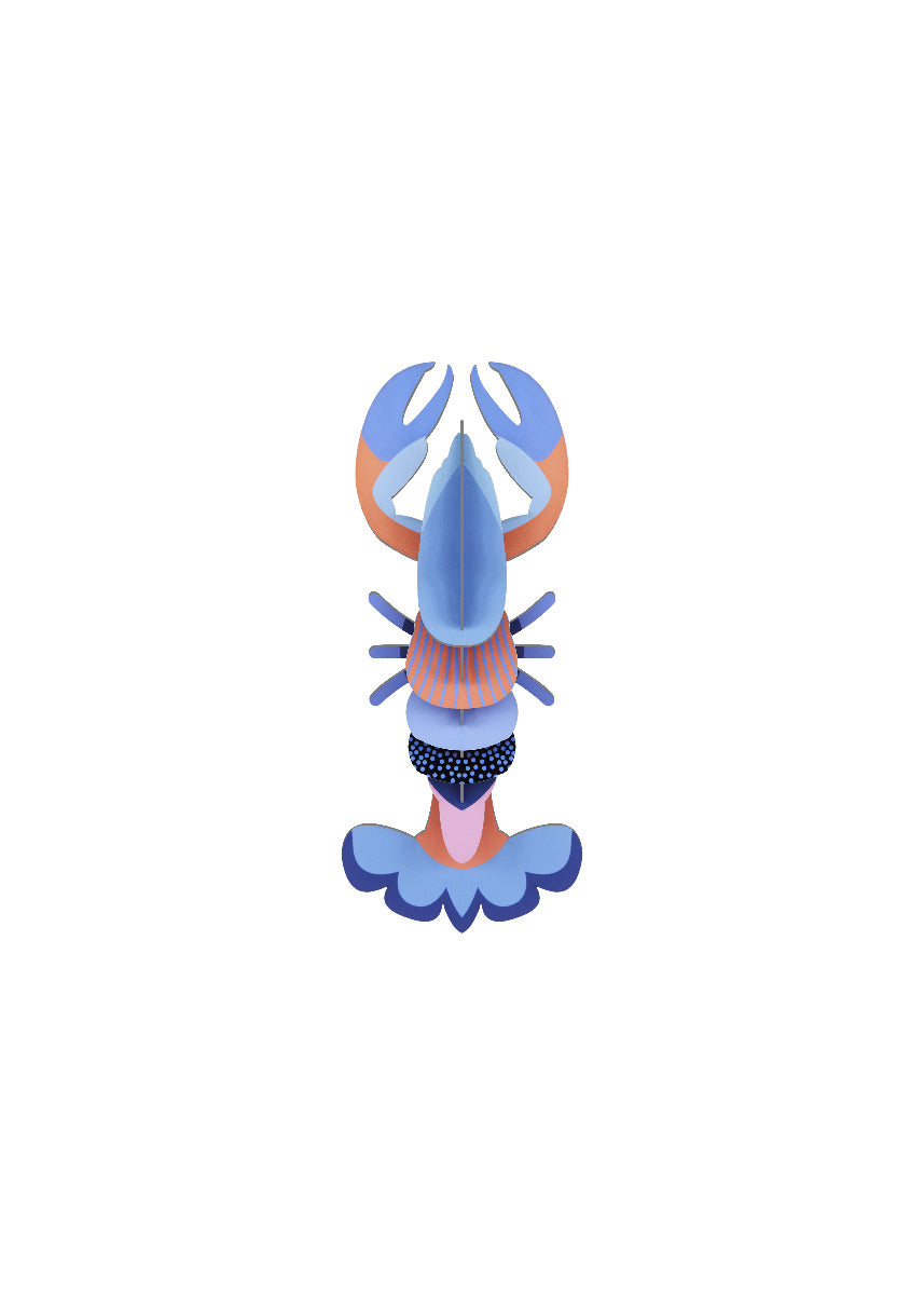 Wanddeko 3D Blauer Mini Lobster