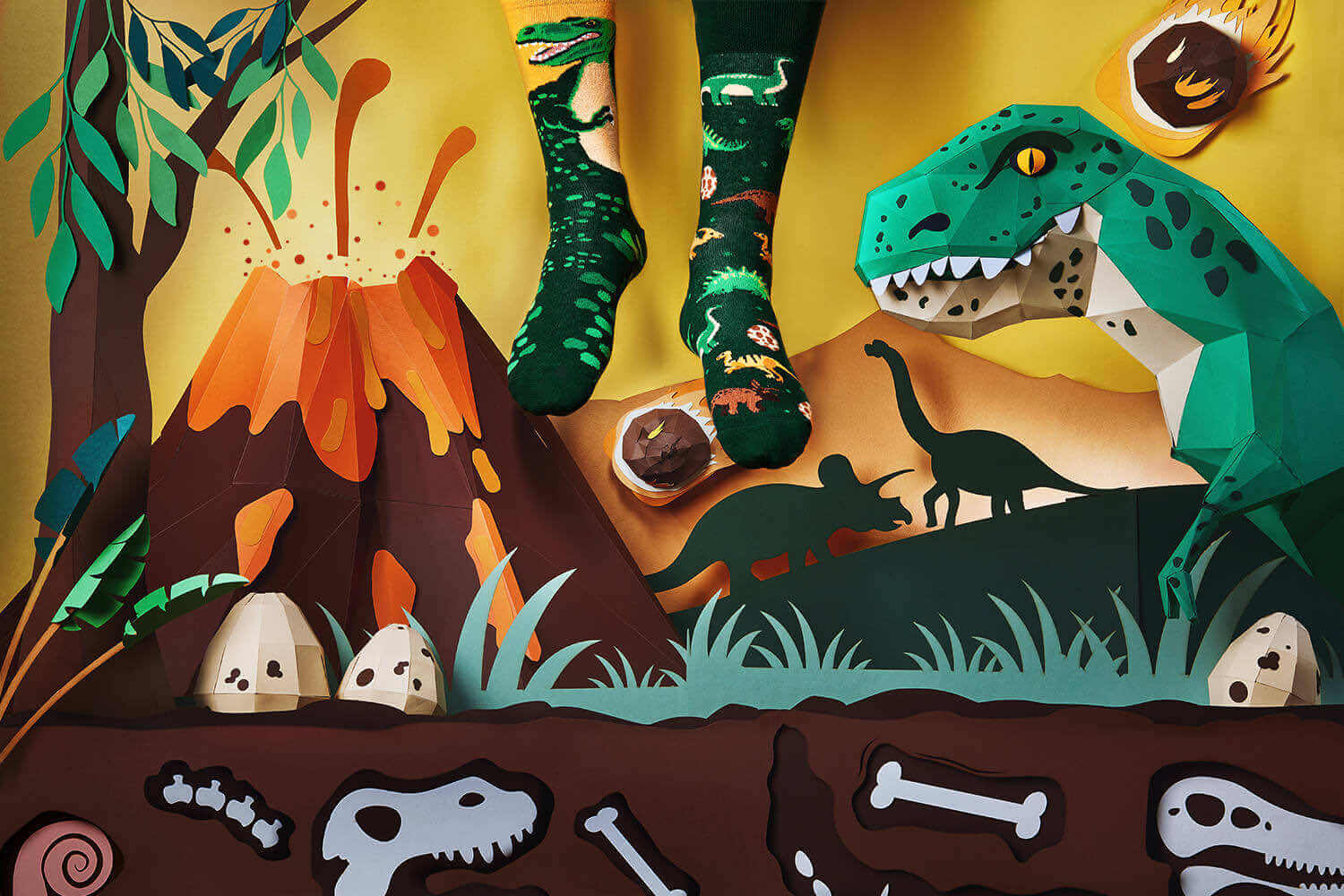 Motivsocken "THE DINOSAURS" von Many Mornings