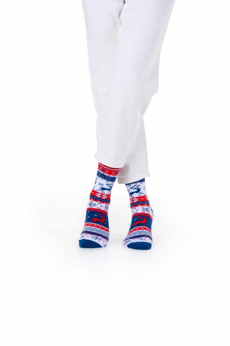 Winter-Motivsocken "WARM RUDOLPH" von Many Mornings