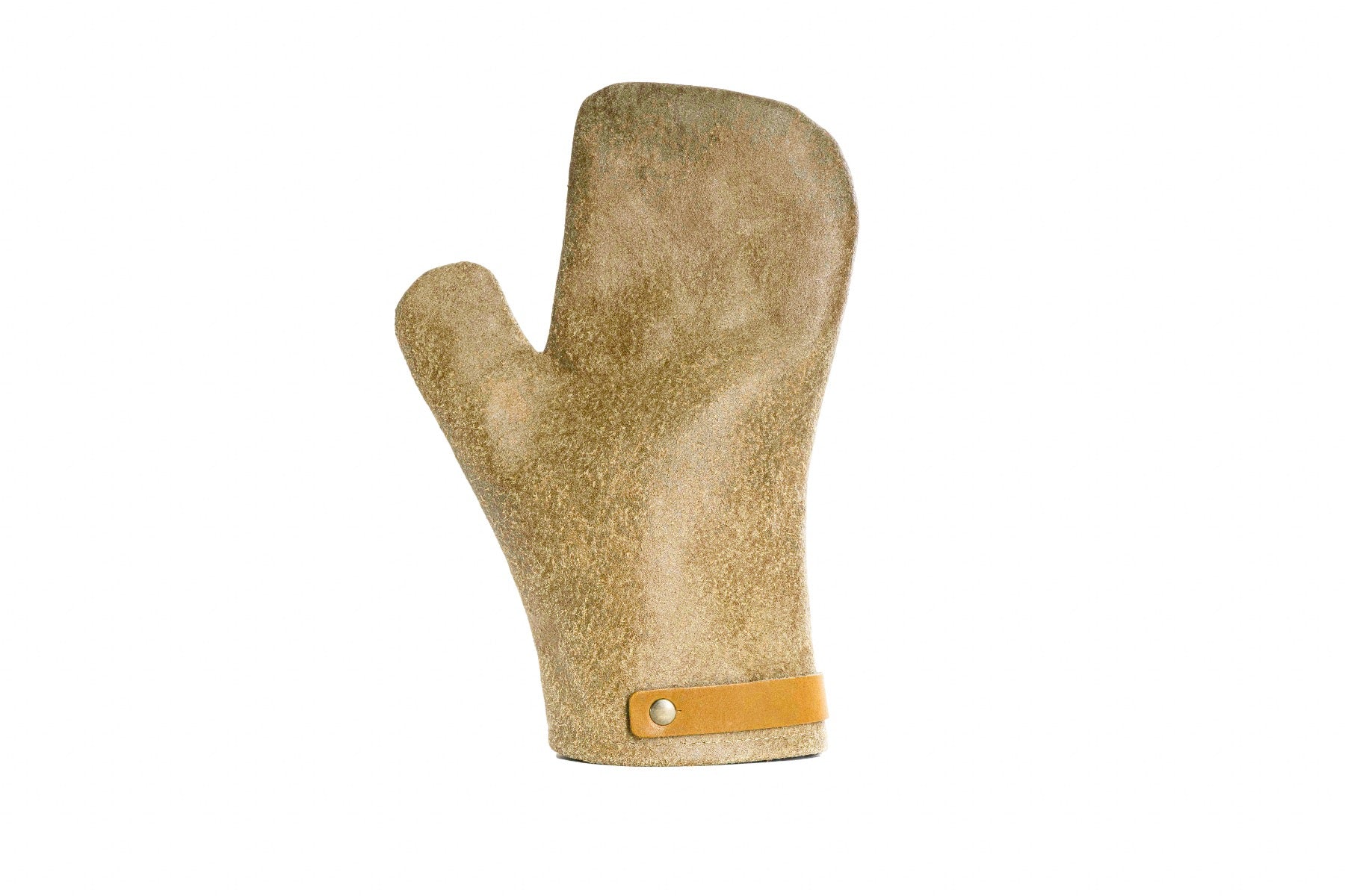 linker hellgrauer rustic leder Topfhandschuh
