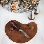 Austernmesser mit Lederhandschuh