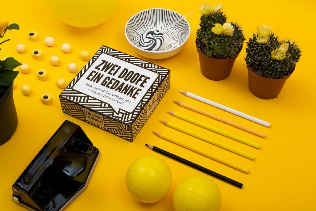 Gesellschaftsspiel "Zwei Doofe ein Gedanke"