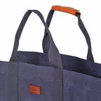 Kaminholztasche aus gewachstem Baumwollcanvas - Navy Blau