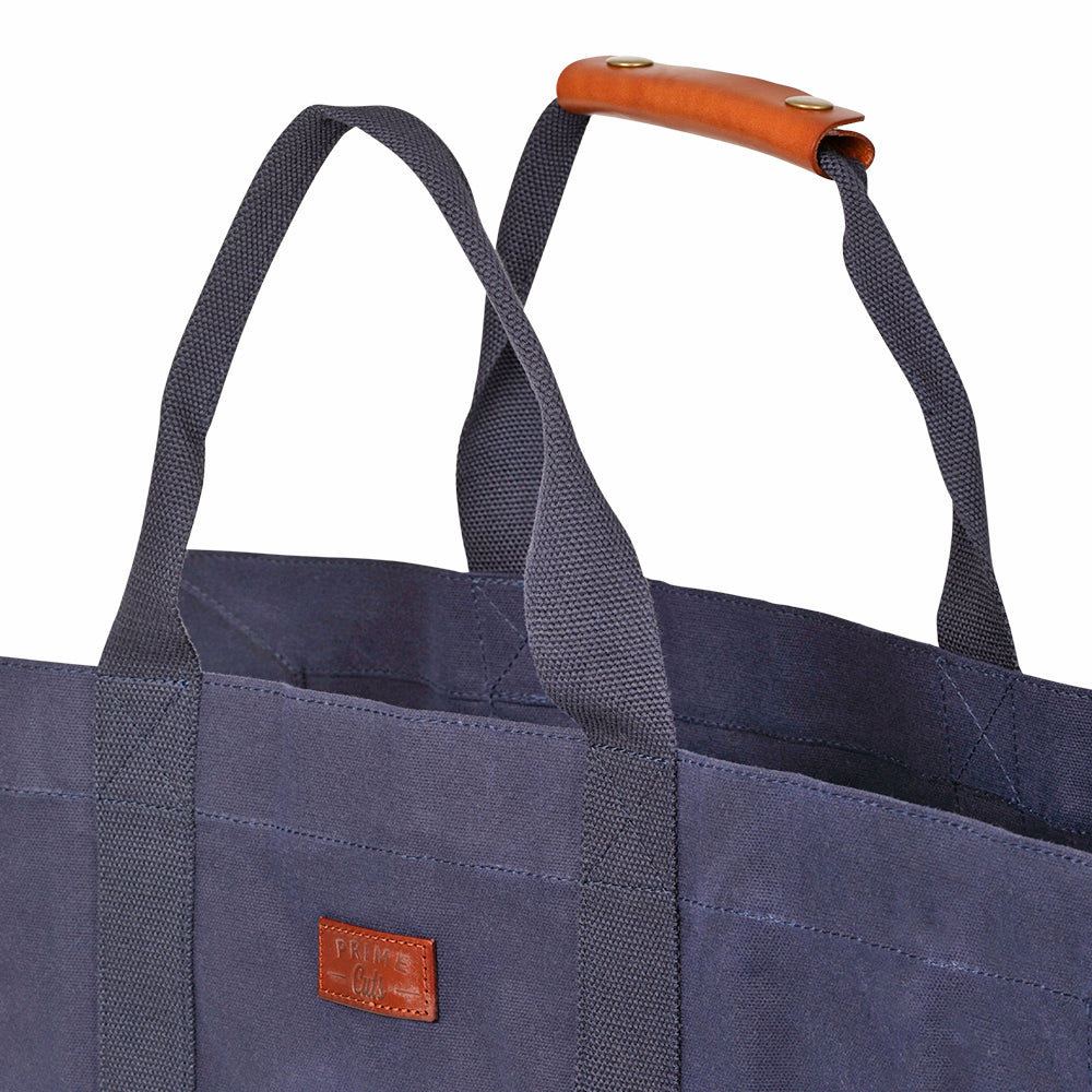 Kaminholztasche aus gewachstem Baumwollcanvas - Navy Blau