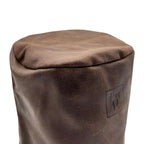 Blumentopf aus Leder braun