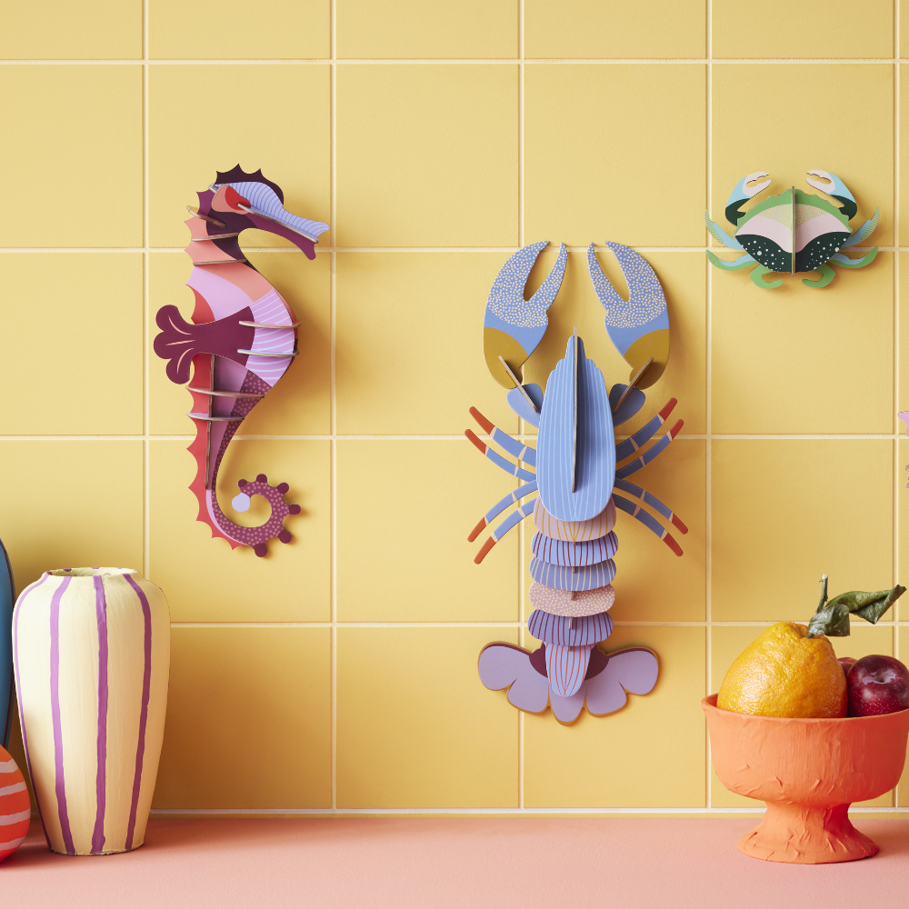 Wanddeko 3D Pinkes Seepferdchen