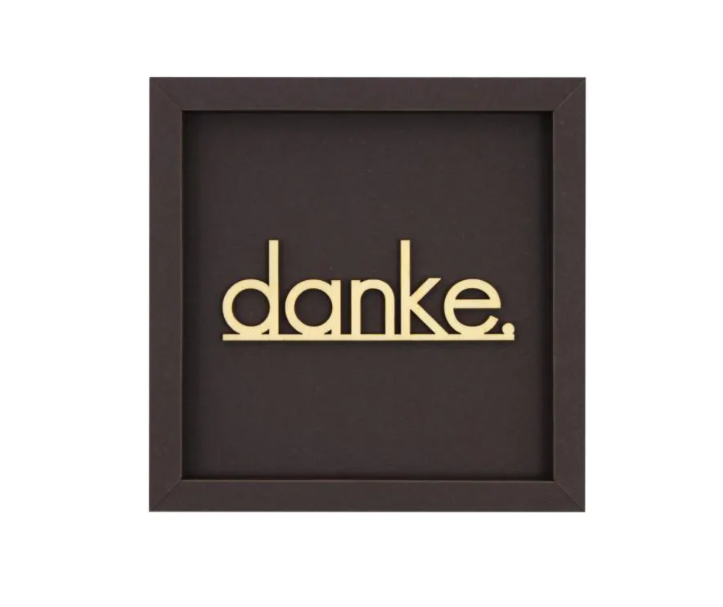 Nette Worte Wanddekoration - Danke, dunkelgrau in M