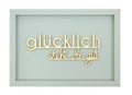 Nette Worte Wanddekoration - Glücklich steht dir gut, taubengrau in L