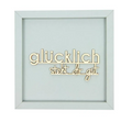 Nette Worte Wanddekoration - Glücklich steht dir gut, taubengrau in M