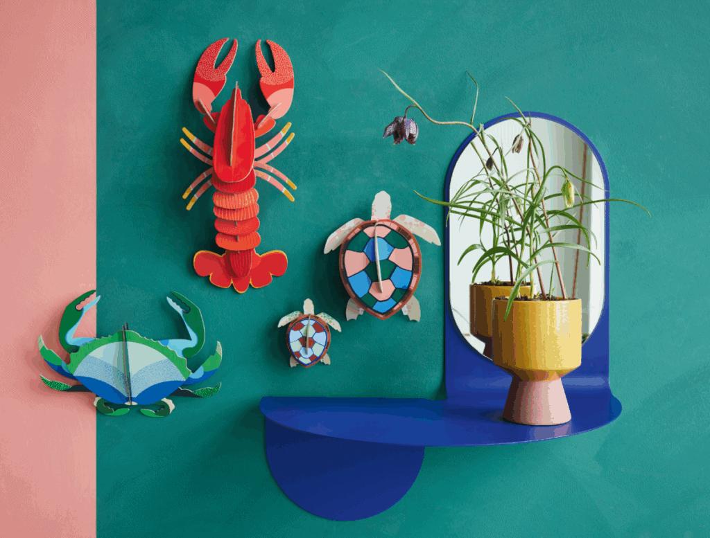 Wanddeko 3D Meeresschildkröten Familie