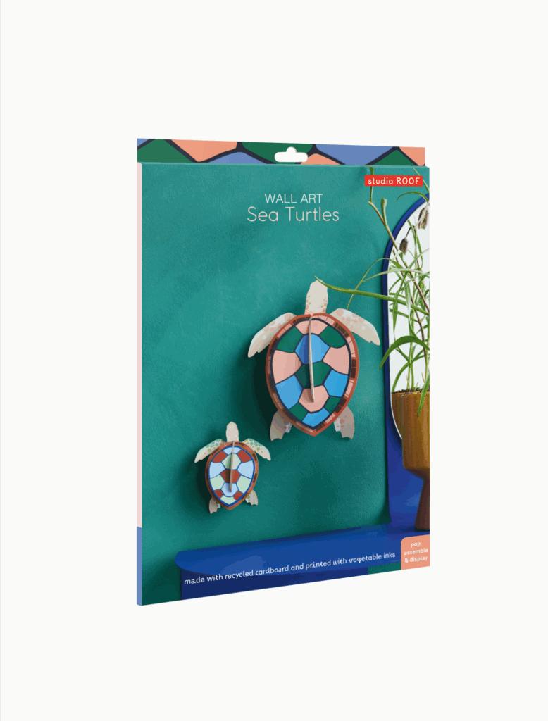 Wanddeko 3D Meeresschildkröten Familie